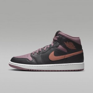 Nike Air Jordan 1 MID SE Schoenen Dames Paars Zwart Nederland | 405236-WSK