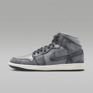 Nike Air Jordan 1 MID SE Schoenen Dames Diepgrijs Nederland | 187945-LJY