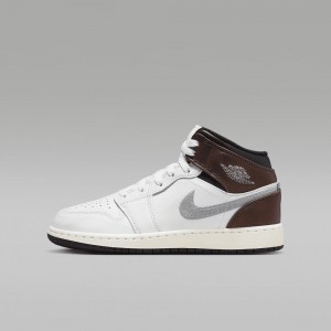 Nike Air Jordan 1 MID SE Schoenen Kinderen Wit Chocola Nederland | 786520-ARJ
