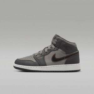 Nike Air Jordan 1 MID SE Schoenen Kinderen Grijs Nederland | 958210-PWH