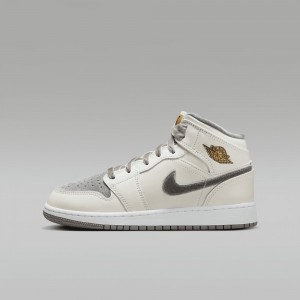 Nike Air Jordan 1 MID SE Schoenen Kinderen Wit Nederland | 709514-AVY