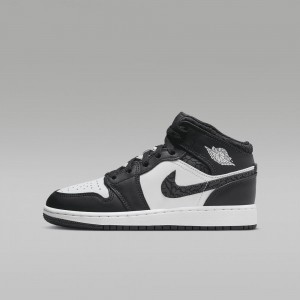 Nike Air Jordan 1 MID SE Schoenen Kinderen Wit Zwart Nederland | 596028-VSG