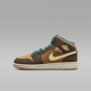 Nike Air Jordan 1 MID SE Schoenen Kinderen Bruin Nederland | 752603-PSR