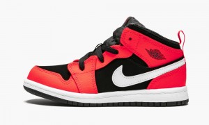 Nike Air Jordan 1 MID (TD) 'Infrared 23' Schoenen Kinderen Zwart Wit Rood Nederland | 318752-NDB