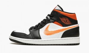 Nike Air Jordan 1 MID 'Zig Zag' Schoenen Heren Wit Oranje Oranje Nederland | 231607-PRO