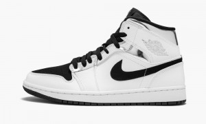 Nike Air Jordan 1 Mid 'Alternate Think 16' Schoenen Heren Wit Metal Zilver Zwart Nederland | 826159-ZGC