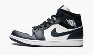 Nike Air Jordan 1 Mid 'Armory Navy' Schoenen Heren Donkerblauw Wit Zwart Nederland | 782351-KQD