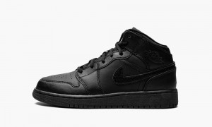 Nike Air Jordan 1 Mid 'BLACK/WHITE' Schoenen Kinderen Zwart Wit Nederland | 068734-IHT