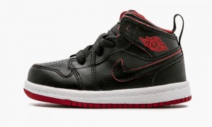 Nike Air Jordan 1 Mid BT Schoenen Kinderen Zwart Wit Rood Nederland | 041563-OCH