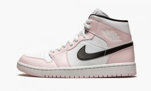 Nike Air Jordan 1 Mid 'Barely Rose' Schoenen Dames Lichtpaars Zwart Wit Nederland | 162058-HGZ