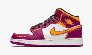 Nike Air Jordan 1 Mid DOD 'Day of the Dead' Schoenen Kinderen Paars Wit Goud Nederland | 647218-MAB