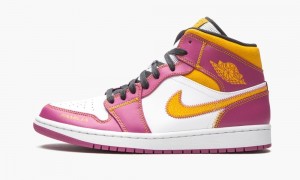 Nike Air Jordan 1 Mid 'Dia de los Muertos' Schoenen Heren Wit Fuchsie Oranje Zwart Nederland | 830157-CHR