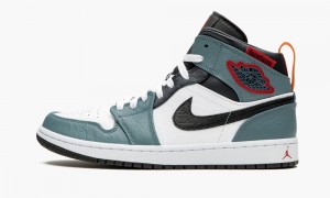 Nike Air Jordan 1 Mid 'Facetasm - Fearless' Schoenen Heren Wit Lichtblauw Donkerblauw Nederland | 426758-VBW