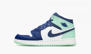 Nike Air Jordan 1 Mid GS 'Blue Mint' Schoenen Kinderen Donkerblauw Mintgroen Wit Nederland | 120586-OZA