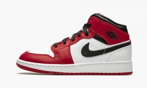 Nike Air Jordan 1 Mid GS 'Chicago 2020' Schoenen Kinderen Wit Rood Zwart Nederland | 365418-GCW