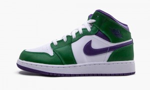 Nike Air Jordan 1 Mid (GS) 'Hulk' Schoenen Kinderen Groen Paars Wit Nederland | 487235-COS