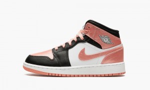 Nike Air Jordan 1 Mid GS 'Light Madder Root' Schoenen Kinderen Wit Zwart Nederland | 298160-JYU