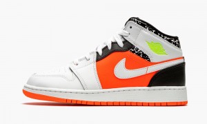 Nike Air Jordan 1 Mid GS 'Notebook' Schoenen Kinderen Rood Wit Zwart Nederland | 732069-OPB
