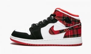 Nike Air Jordan 1 Mid (GS) 'Plaid' Schoenen Kinderen Rood Zwart Wit Nederland | 914236-HPO