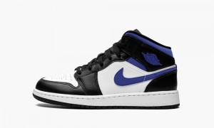 Nike Air Jordan 1 Mid GS 'Racer Blue / Black / White' Schoenen Kinderen Wit Blauw Zwart Nederland | 359164-QPX
