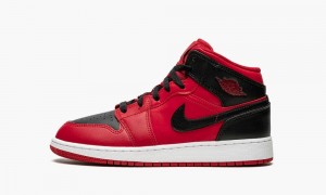Nike Air Jordan 1 Mid GS 'Reverse Bred' Schoenen Kinderen Rood Zwart Wit Nederland | 091357-XOK