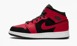 Nike Air Jordan 1 Mid (GS) 'Reverse Bred' Schoenen Kinderen Zwart Rood Wit Nederland | 352891-SFU