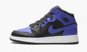 Nike Air Jordan 1 Mid GS 'Royal 2020' Schoenen Kinderen Zwart Koningsblauw Wit Nederland | 026987-SGK