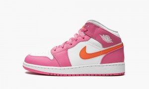 Nike Air Jordan 1 Mid (GS) Schoenen Kinderen Oranje Wit Nederland | 801732-OUA