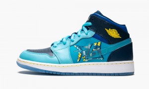 Nike Air Jordan 1 Mid (GS) Schoenen Kinderen Blauw Koningsblauw Nederland | 083642-OJH