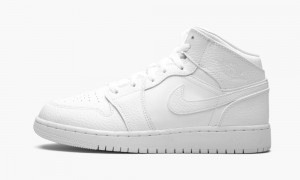Nike Air Jordan 1 Mid GS 'Triple White' Schoenen Kinderen Wit Nederland | 960852-VRC