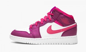 Nike Air Jordan 1 Mid (GS) 'True Berry' Schoenen Kinderen Roze Wit Nederland | 129374-RWV