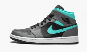 Nike Air Jordan 1 Mid 'Grey/Aqua' Schoenen Heren Groen Grijs Nederland | 352619-SEI