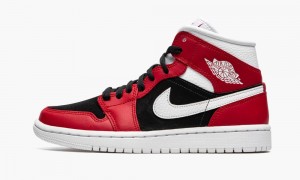 Nike Air Jordan 1 Mid 'Gym Red / Black' Schoenen Dames Rood Wit Zwart Nederland | 048691-HPF
