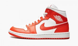 Nike Air Jordan 1 Mid 'Habanero Red' Schoenen Dames Wit Rood Wit Nederland | 768531-QWT