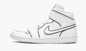 Nike Air Jordan 1 Mid 'Iridescent Outline' Schoenen Dames Wit Nederland | 153428-QBI