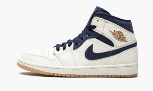 Nike Air Jordan 1 Mid Jeter Schoenen Heren Bruin Donkerblauw Nederland | 180359-XVA