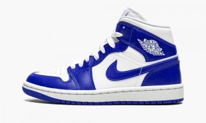 Nike Air Jordan 1 Mid 'Kentucky Blue' Schoenen Dames Wit Koningsblauw Wit Nederland | 205193-FBT