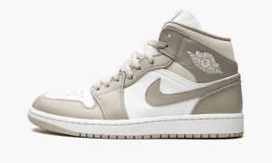 Nike Air Jordan 1 Mid 'Linen' Schoenen Heren Lichtbeige Wit Nederland | 302915-SOB