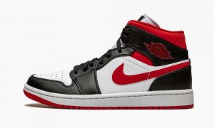 Nike Air Jordan 1 Mid 'Metallic Red' Schoenen Heren Wit Rood Zwart Nederland | 952163-PMY