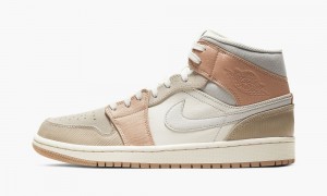 Nike Air Jordan 1 Mid 'Milan' Schoenen Heren Lichtbeige Roze Nederland | 625978-DKC