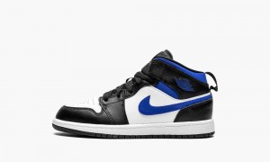 Nike Air Jordan 1 Mid PS 'Black / White/ Racer Blue' Schoenen Kinderen Wit Blauw Zwart Nederland | 960721-CVI
