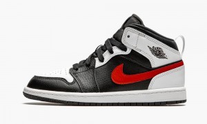 Nike Air Jordan 1 Mid PS 'Chile Red' Schoenen Kinderen Zwart Rood Wit Nederland | 946738-GJU