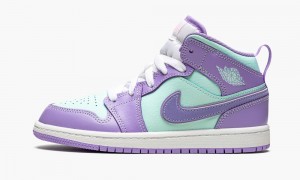 Nike Air Jordan 1 Mid PS 'Purple Pulse / Glacier Blue' Schoenen Kinderen Paars Nederland | 214306-TDV