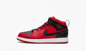 Nike Air Jordan 1 Mid PS 'Reverse Bred' Schoenen Kinderen Rood Zwart Wit Nederland | 264573-FDZ