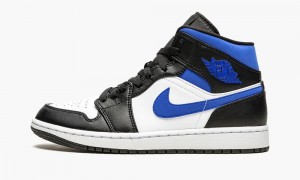 Nike Air Jordan 1 Mid 'Racer Blue / Black / White' Schoenen Heren Wit Blauw Zwart Nederland | 021684-VQD