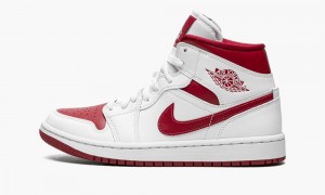 Nike Air Jordan 1 Mid 'Reverse Chicago' Schoenen Dames Wit Bordeaux Wit Nederland | 392750-GDR