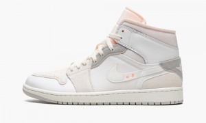 Nike Air Jordan 1 Mid SE Craft Schoenen Heren Wit Grijs Nederland | 921468-BVR