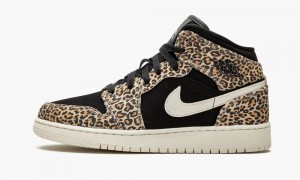 Nike Air Jordan 1 Mid SE (GS) 'Cheetah' Schoenen Kinderen Zwart Wit Nederland | 830167-VOJ