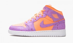 Nike Air Jordan 1 Mid SE (GS) 'Orange Pulse / Atomic Violet' Schoenen Kinderen Oranje Paars Nederland | 240179-RFJ