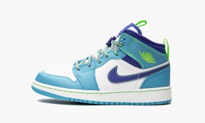 Nike Air Jordan 1 Mid SE GS 'Sprite Blue' Schoenen Kinderen Wit Blauw Nederland | 403975-RXL